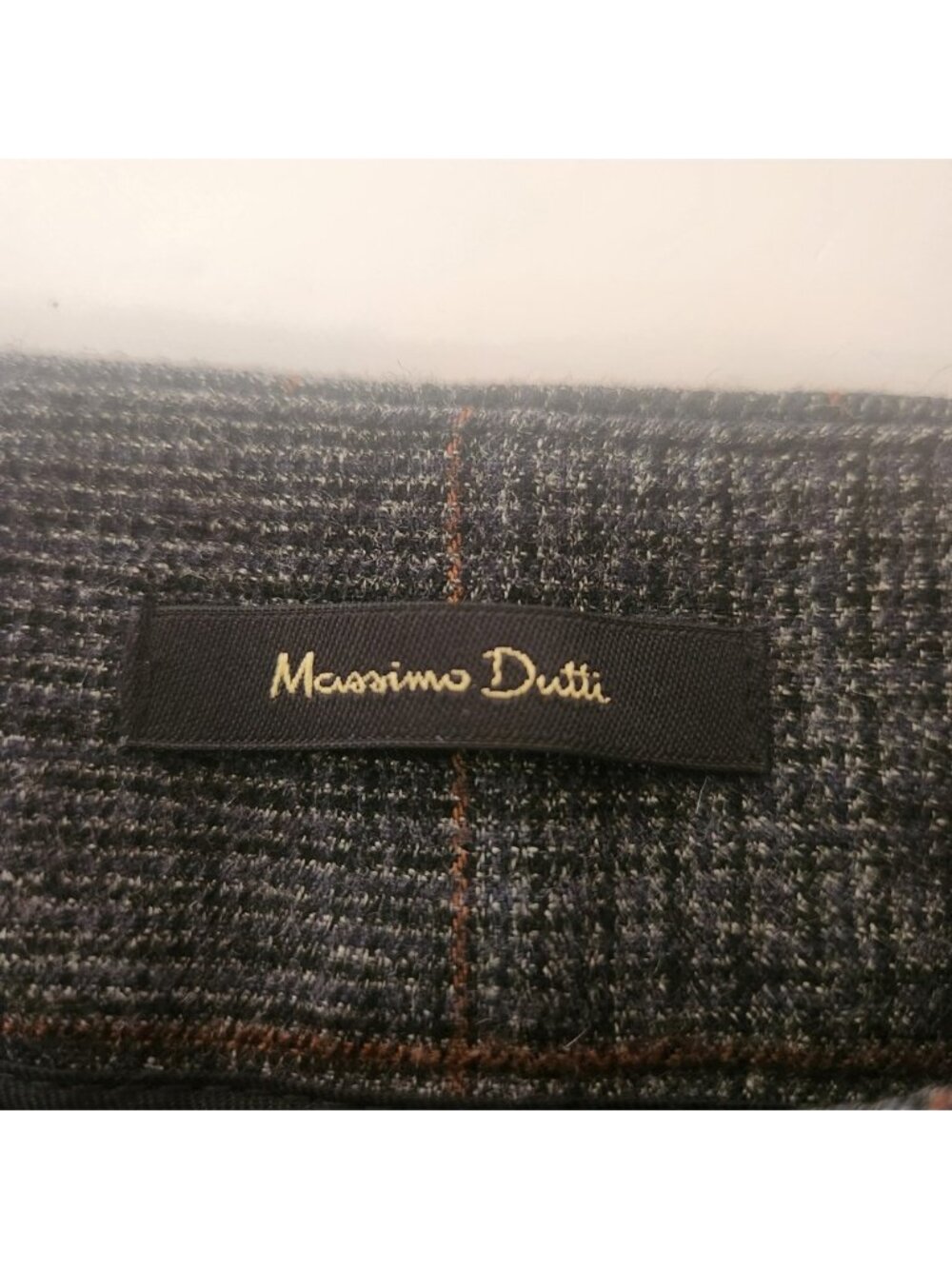 Massimo Dutti Grey Plaid Wool Blend Straight Leg Trousers Pants Size 2